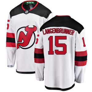 Kinder New Jersey Devils Eishockey Trikot Jamie Langenbrunner #15 Breakaway Weiß Fanatics Branded Auswärts